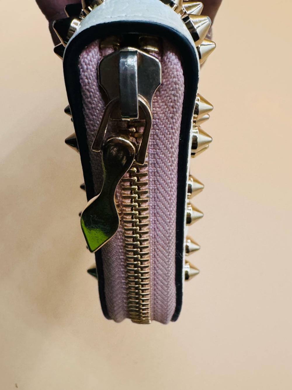 Christian Louboutin White Studded Zip Wallet with Multicolor Accents - Picture 13 of 14